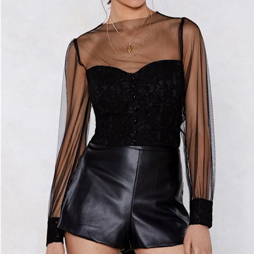 Nasty Gal Sheer This Mesh Crop Top
